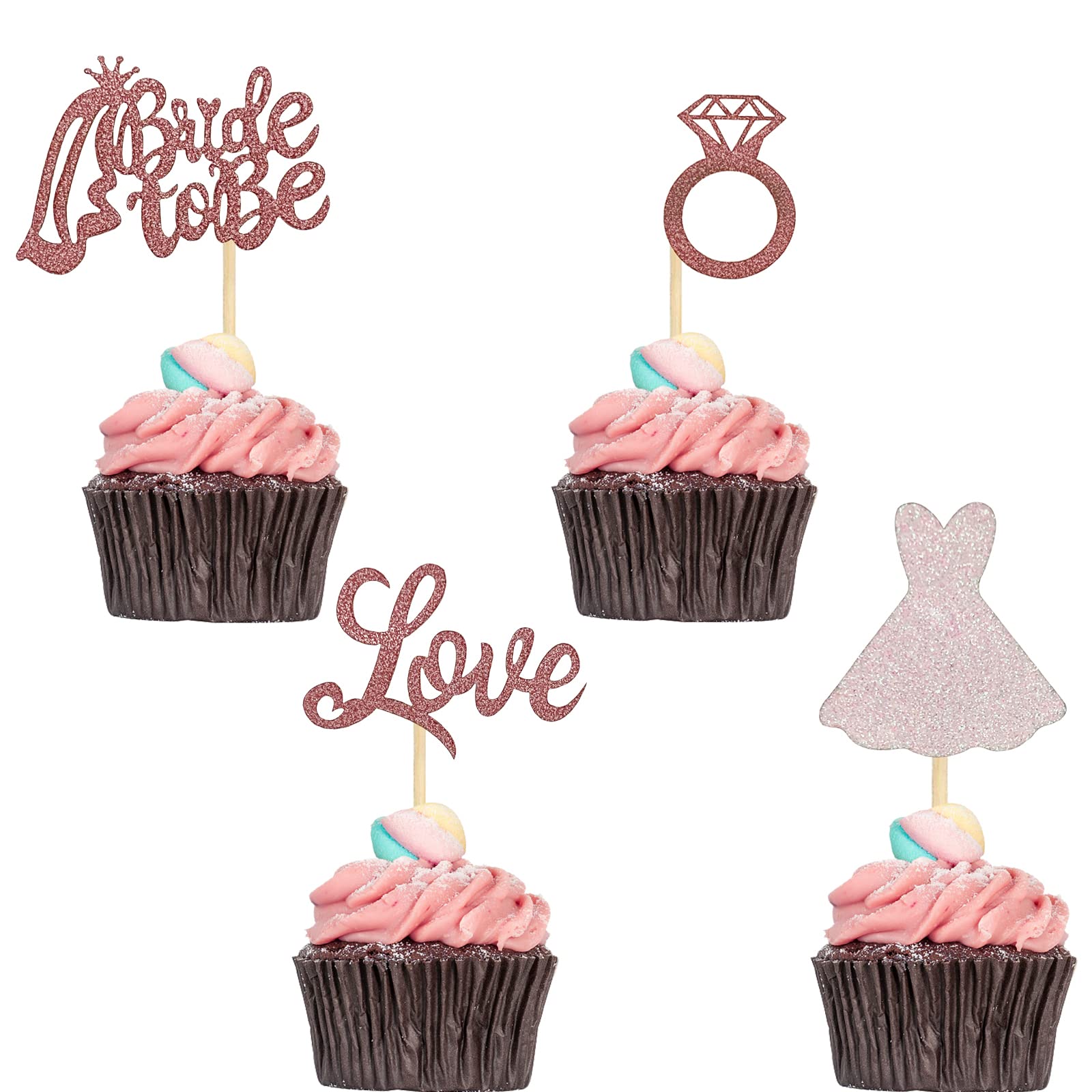 Buy ANCTEY Wedding Cupcake Toppers 24PCS Glitter Hen Party Cupcake