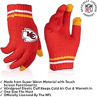 Vista 108 de Ultra Game Gorro de invierno de punto súper suave oficial de la NFL con guantes extra cálidos para pantalla táctil