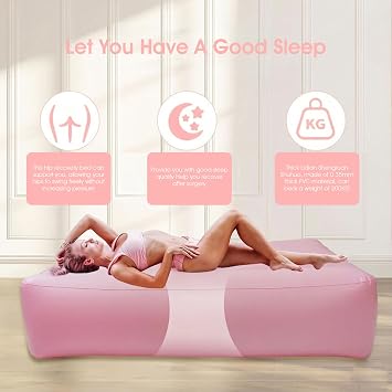 BBL Bed - Thick PVC Inflatable BBL Bed After Surgery for Sleeping, Pregnancy Mattress with Hollow Support Hole