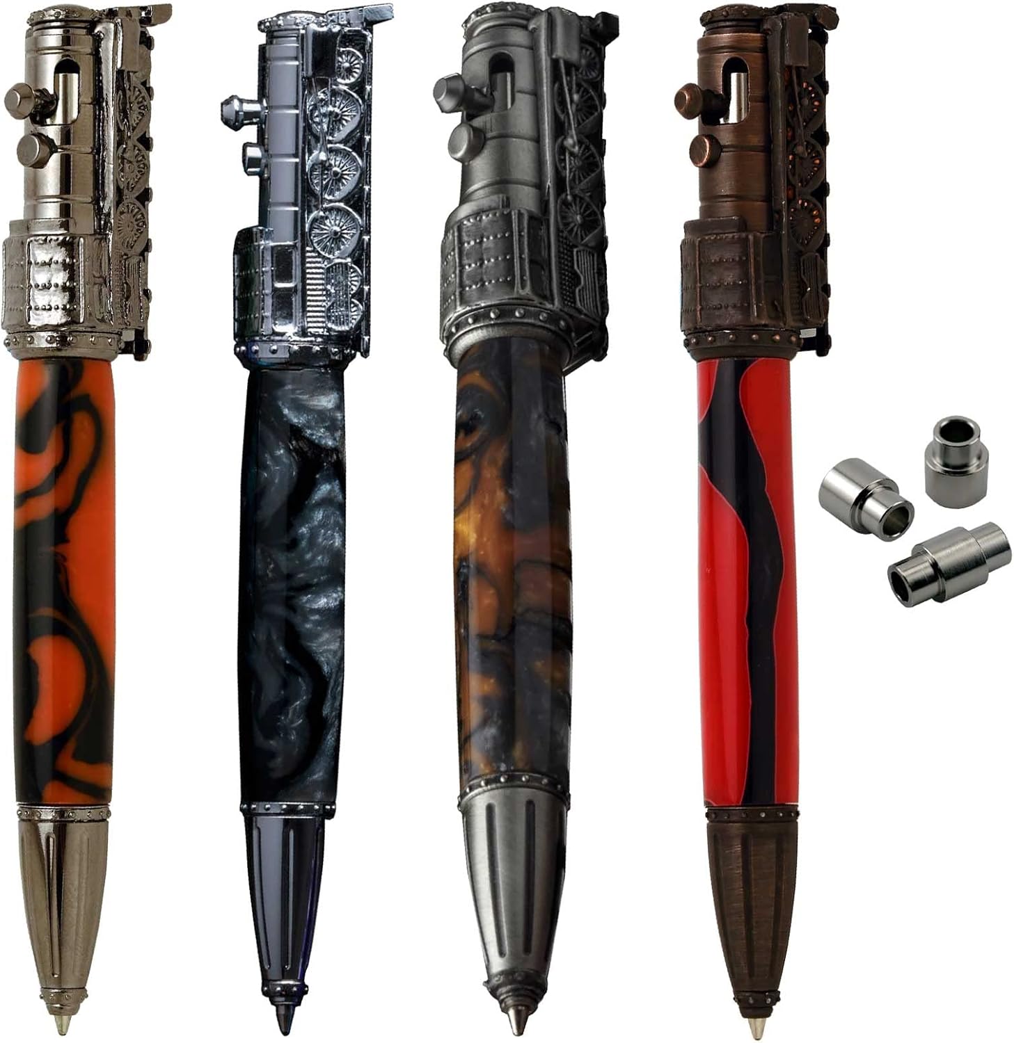 Penn State Industries PKSTLSS Steam Locomotive Bolt Action Ballpoint Pen Kit Starter Set Package Woodturning Project