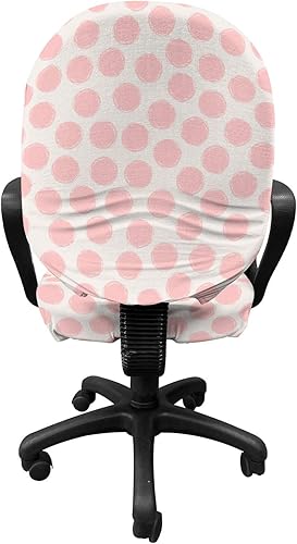 Miniatura 2 de Ambesonne - Funda para silla de oficina retro, diseño de puntos dibujados a mano en color pastel, patrón infantil retro, funda elástica decorativa