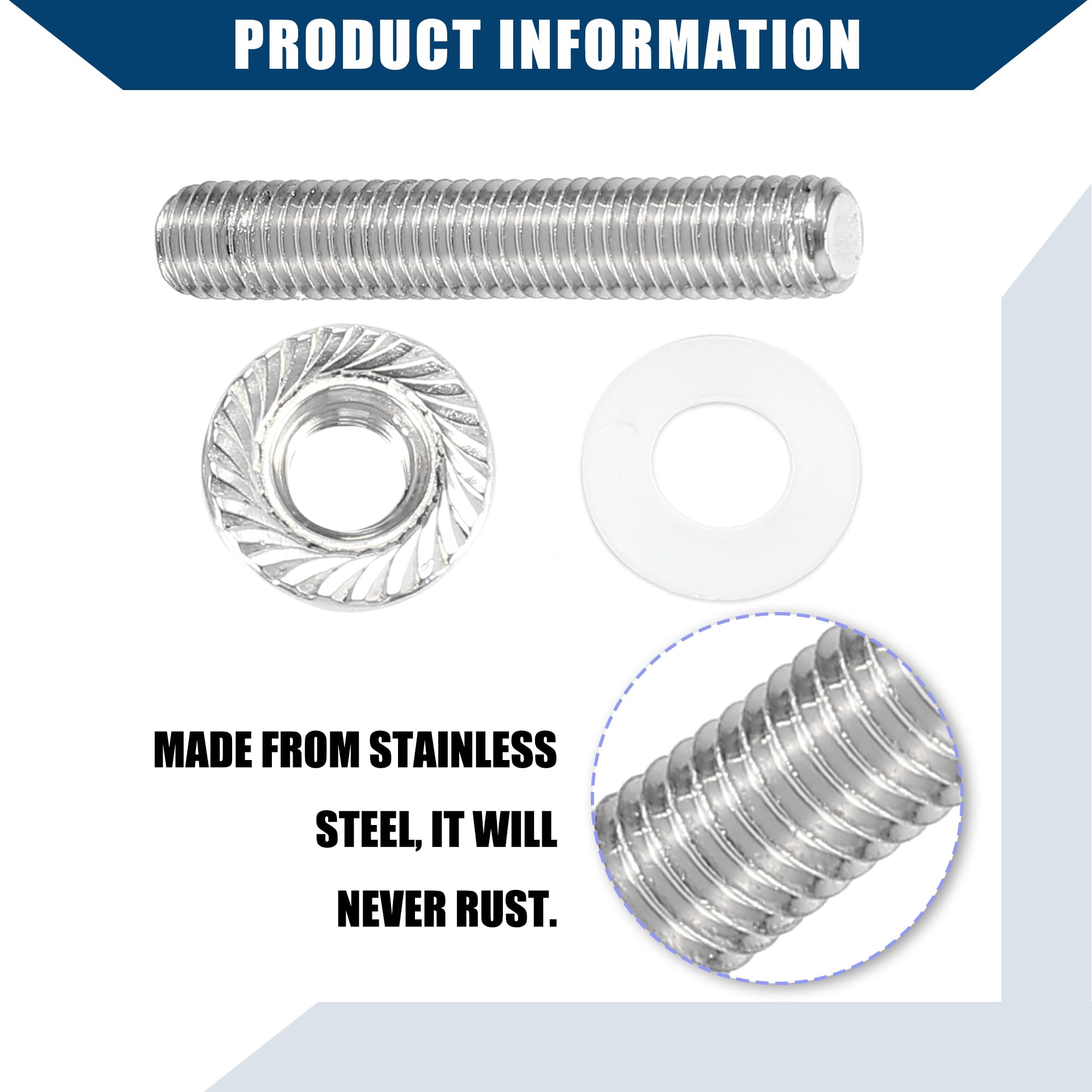 Stainless Steel Exhaust Manifold Bolt Stud Kit For Honda Acura B C D F H K Series Engines (10 Pcs) - View #8