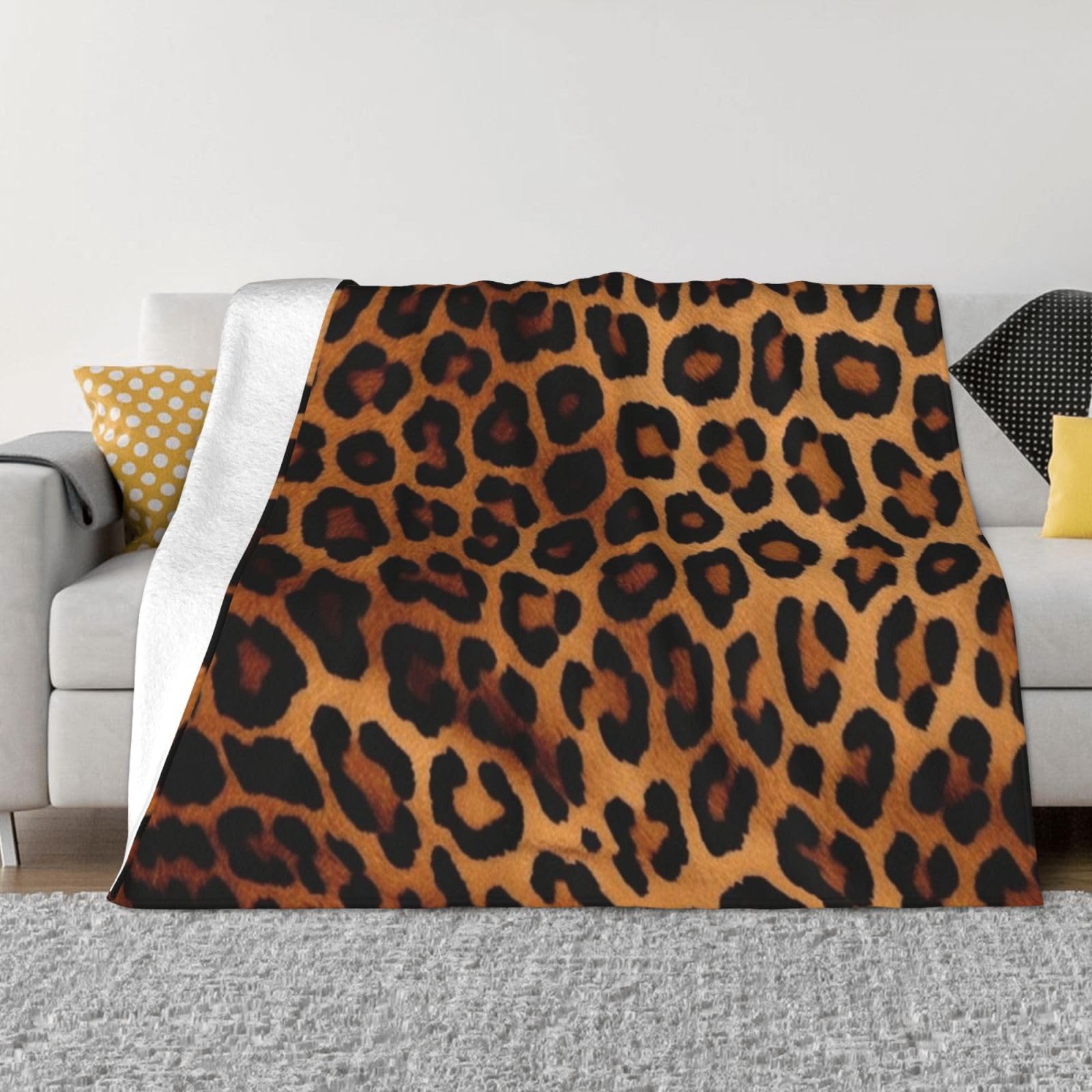 KLOPH Cool Cheetah Leopard Throw Blanket 80"x60" Flannel Fluffy Warm Blanket for Couch, Reversible Plush Blankets for Bed, Comfy Fuzzy Blanket for Sofa, Plush Lightweight-Blankets for All Season