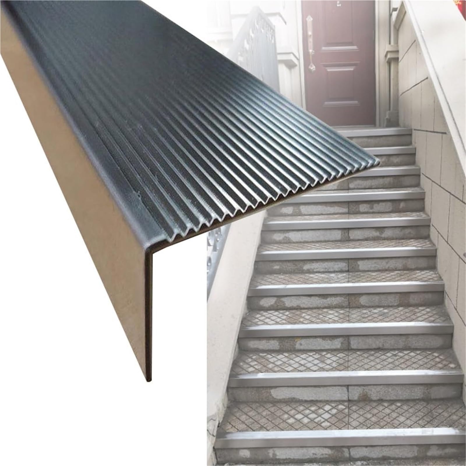 Placa de rodadura de metal antideslizante para proteger el vinilo laminado Flo Ed Protector (140 cm de largo 10 x 4 cm de ancho x alto)