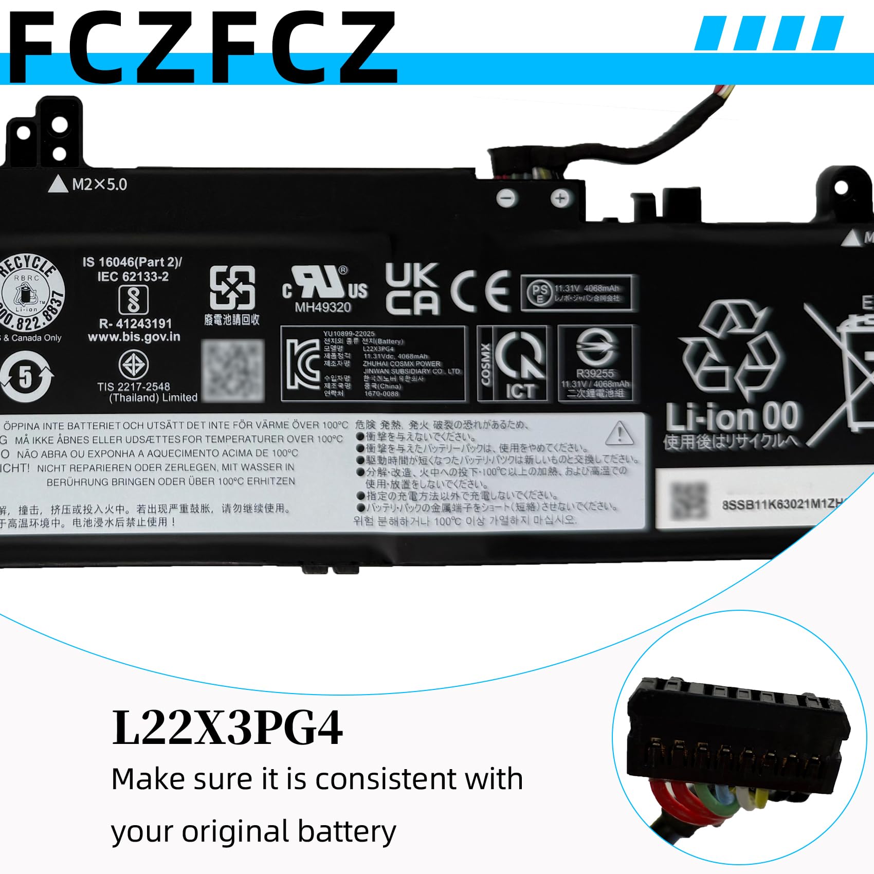 ⭐️週末値引中⭐️バッテリ超良ThinkPadE14G2 i7 16G512GB Amazon.com: FCZFCZ L22X3PG4 Battery 47Wh 4068mAh Replacement for