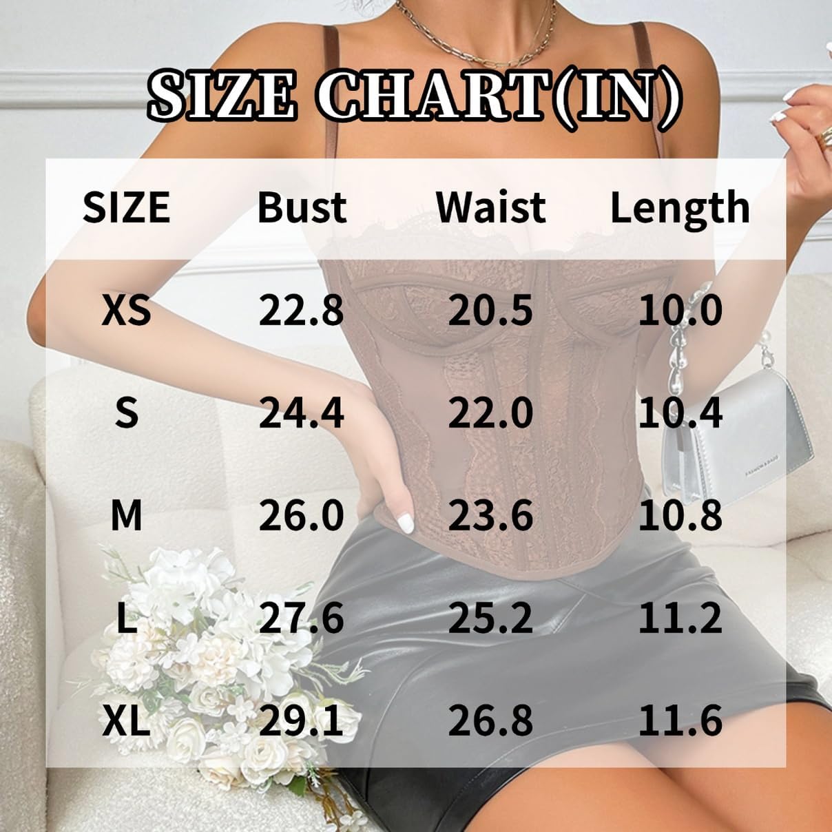 Lace Corset Tops for Women Going Out Spaghetti Strap Date Night Top Mesh Party Club Top with Buckle - Image 6