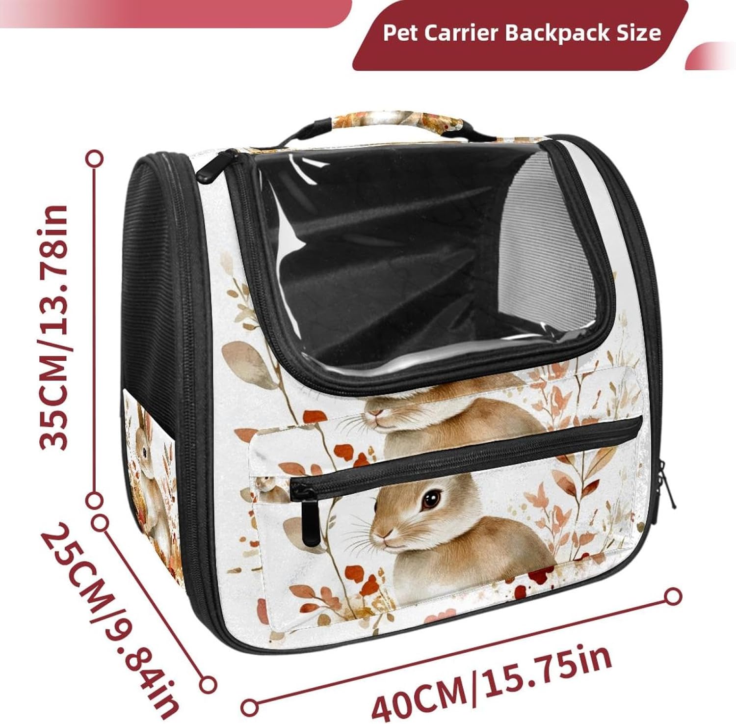 Easter Bunny Rabbit (6) Traveler Backpack Pet Carriers for Cats and Dogs