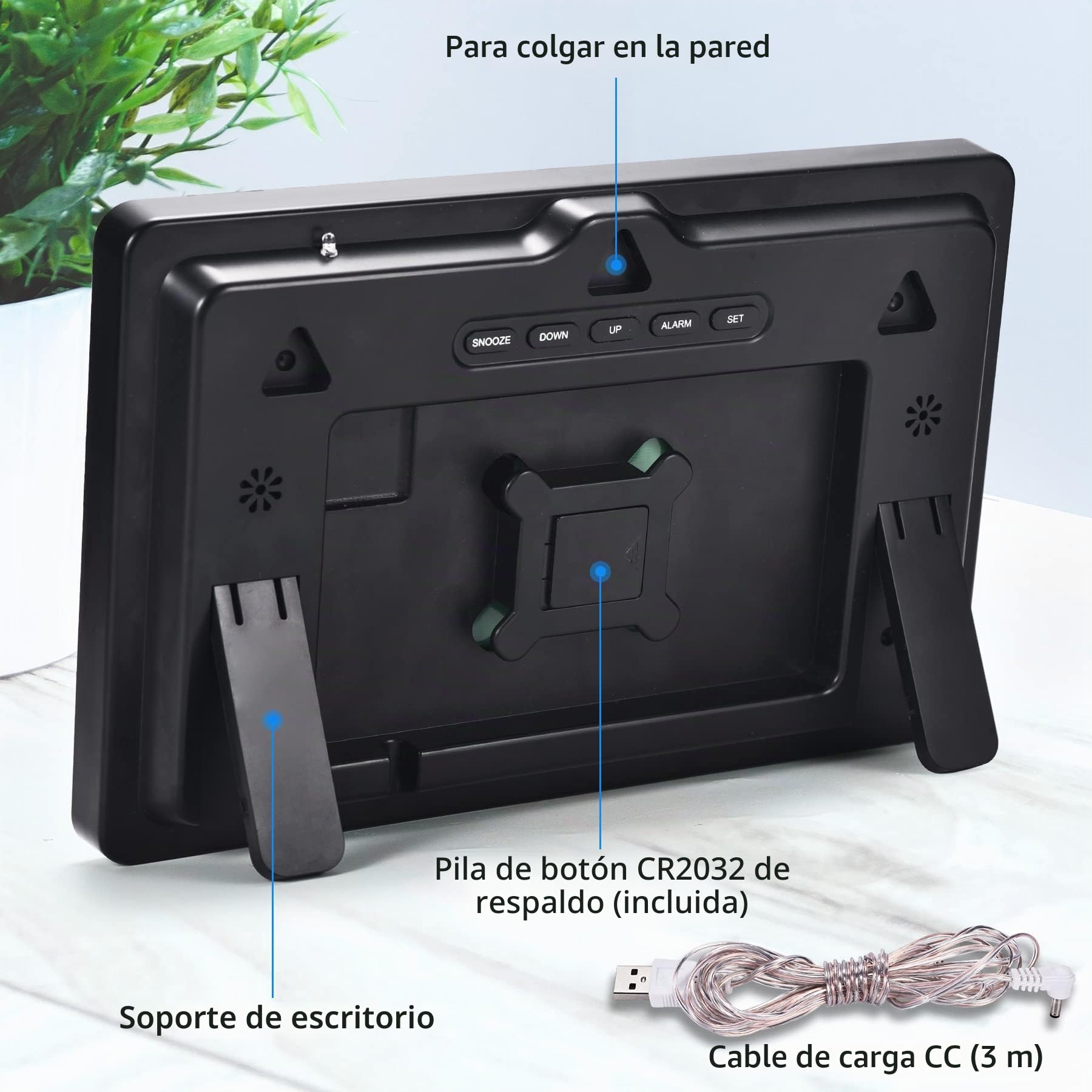 Reloj de pared digital de 11,5 pulgadas, reloj de pared digital grande con control remoto, reloj despertador digital con fecha, día, temperatura,figuras de color,para sala de estar,oficina,escuela