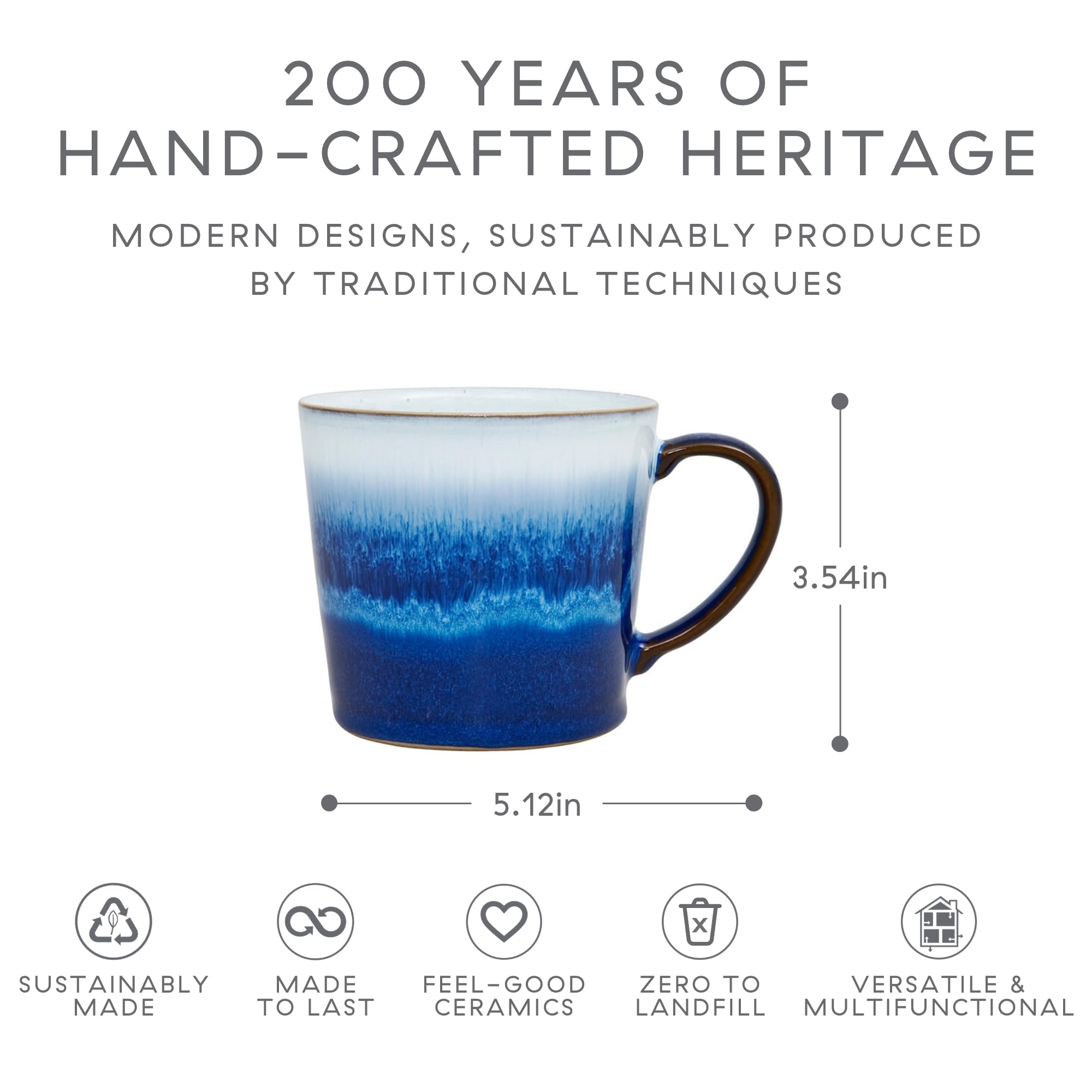 Amazon.com | Denby - Blue Haze Large Coffee Mug Set of 4-13.5