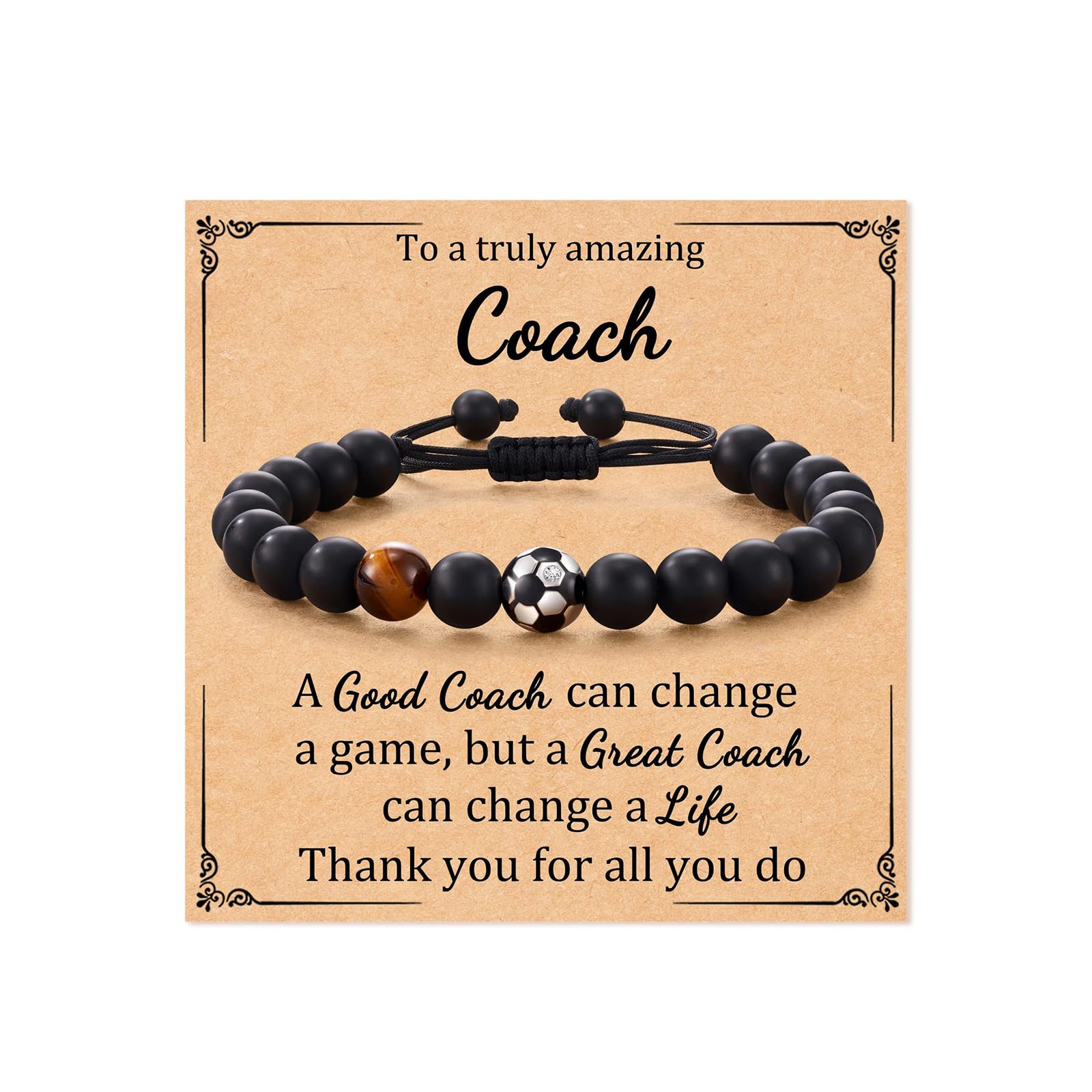 Long tiantian Soccer Coach for Men s Baseball Soccer Basketball Bracelet Asketball Coach Christmas Back to School Graduation Birthday for Him