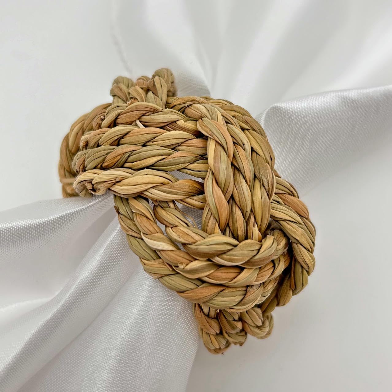 Elegantes Anillos De Servilletas Paquete De 100 Servilleteros Personalizados De Bambú y Paja para Banquetes De Hotel Festivales Fiestas y Bodas De Color Sólido