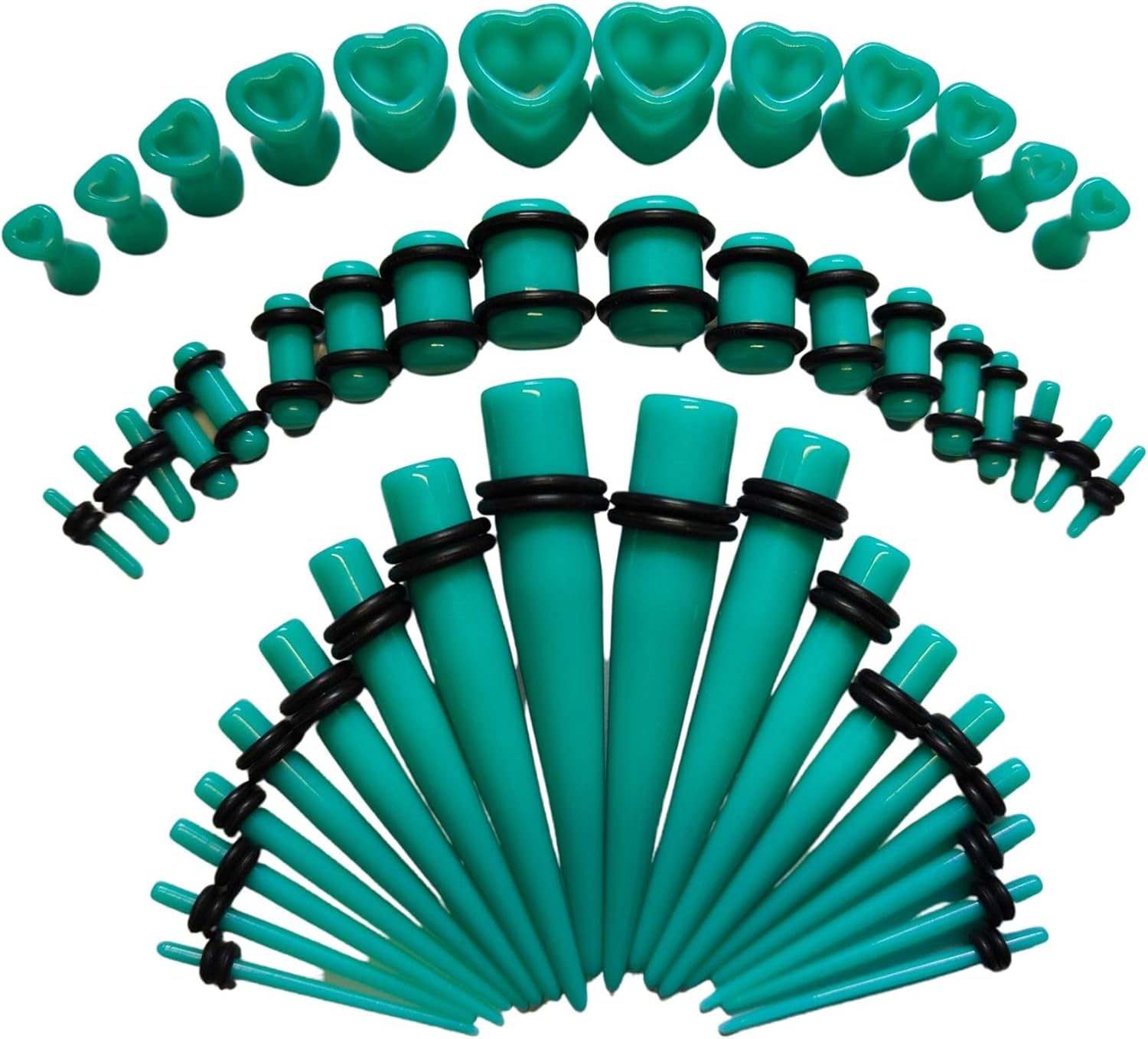 48PCS Acrylic, Silicone Ear Stretching Kit, Lightweight