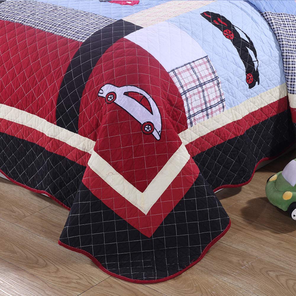 Azul Colcha Acolchada Bouti Doble Personas Patchwork Cubierta De Cama Edredón Ropa De Cama Juego De 3 Piezas Sobrecamas Lanzar Fundas De Almohada 50X70CM Cubrecamas 230X250CM