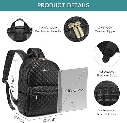 Miniatura 5 de LOVEVOOK Mini Backpack for Women Fashion Quilted Small Backpack Purse Ladies Leather Backpacks, Waterproof Backpack Purse for Work Travel Daily