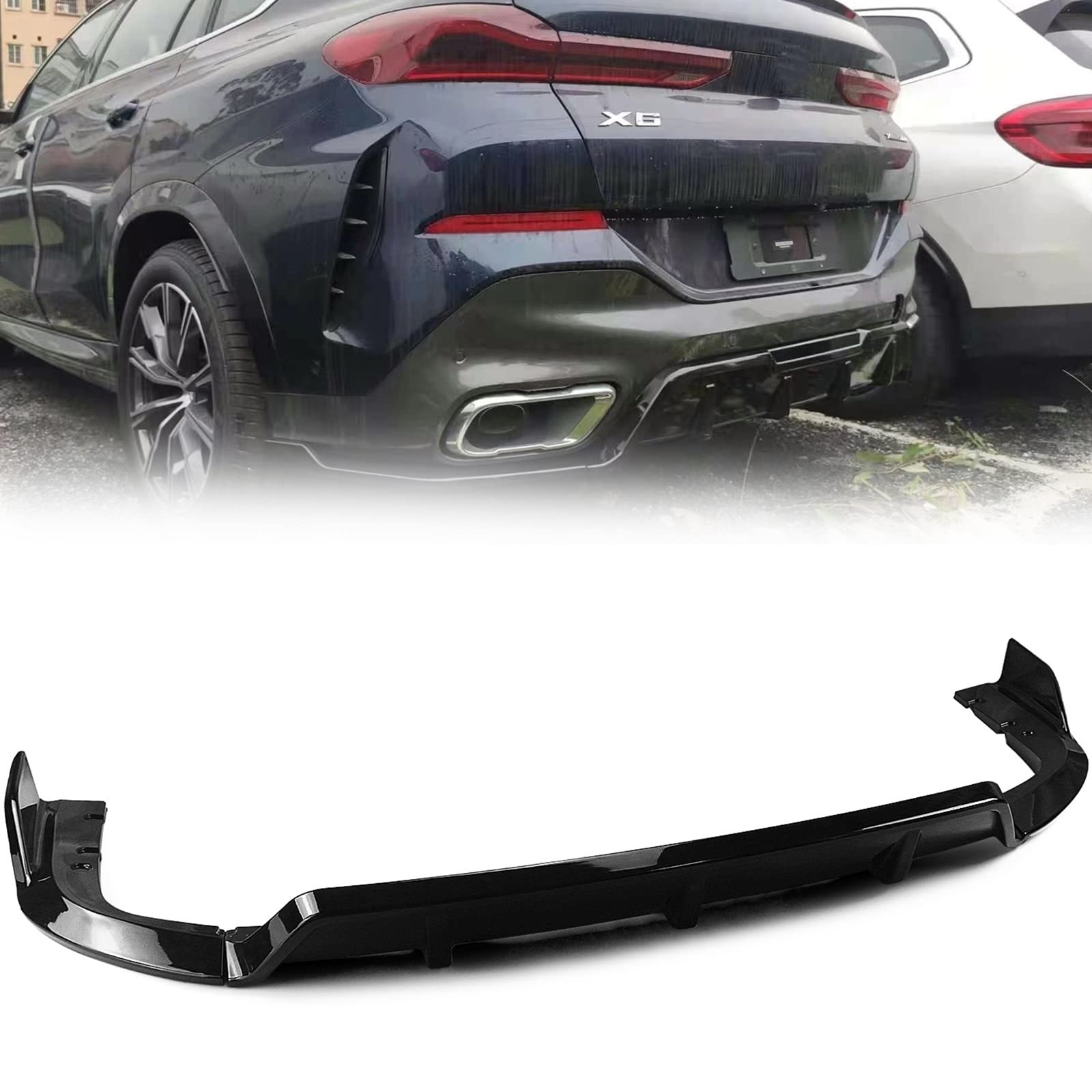 Spoiler séparateur et diffuseur arrière pour X6 G06 2019-2021, lèvre de protection