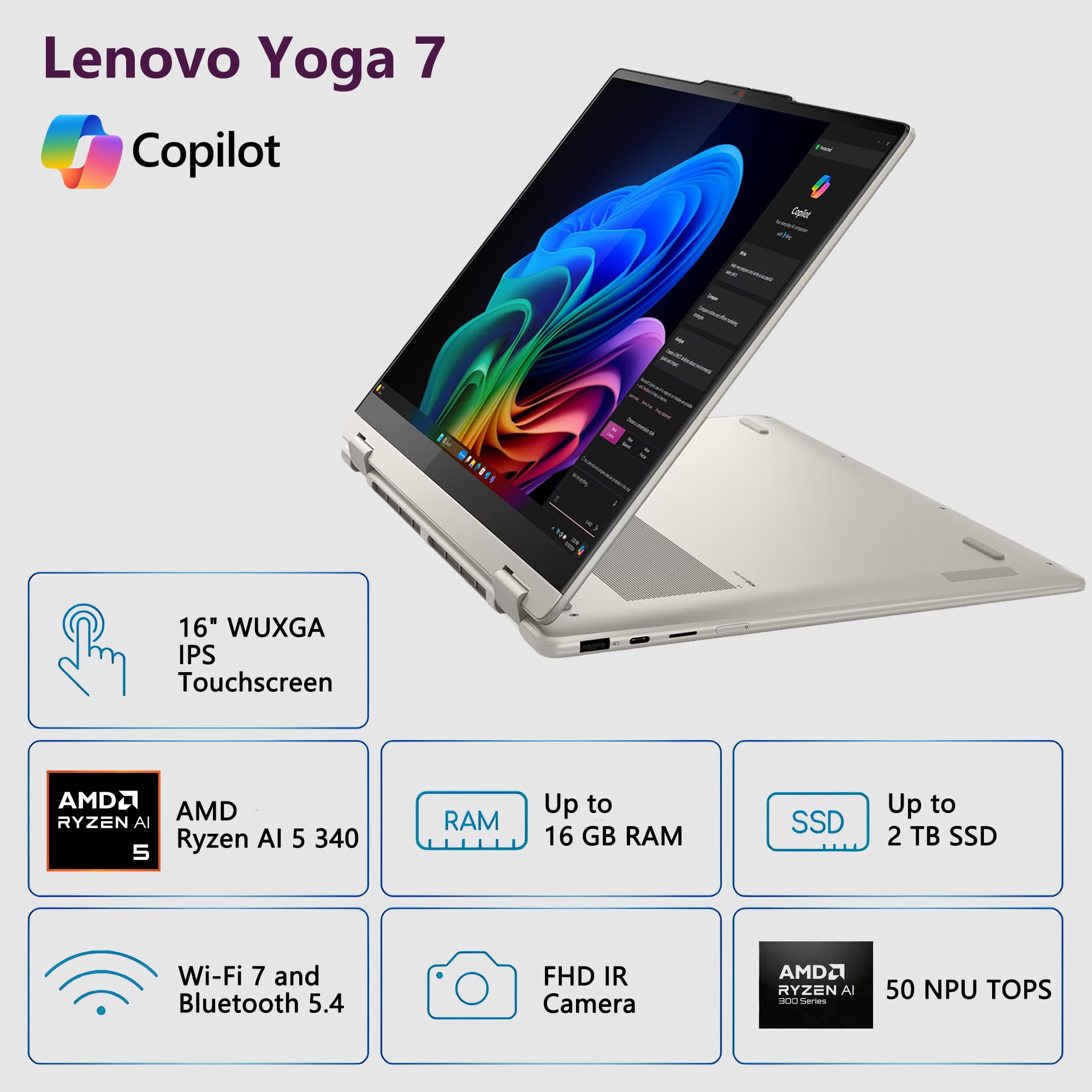 Amazon.com: Lenovo Yoga 7 2-in-1 AI PC Laptop | 16