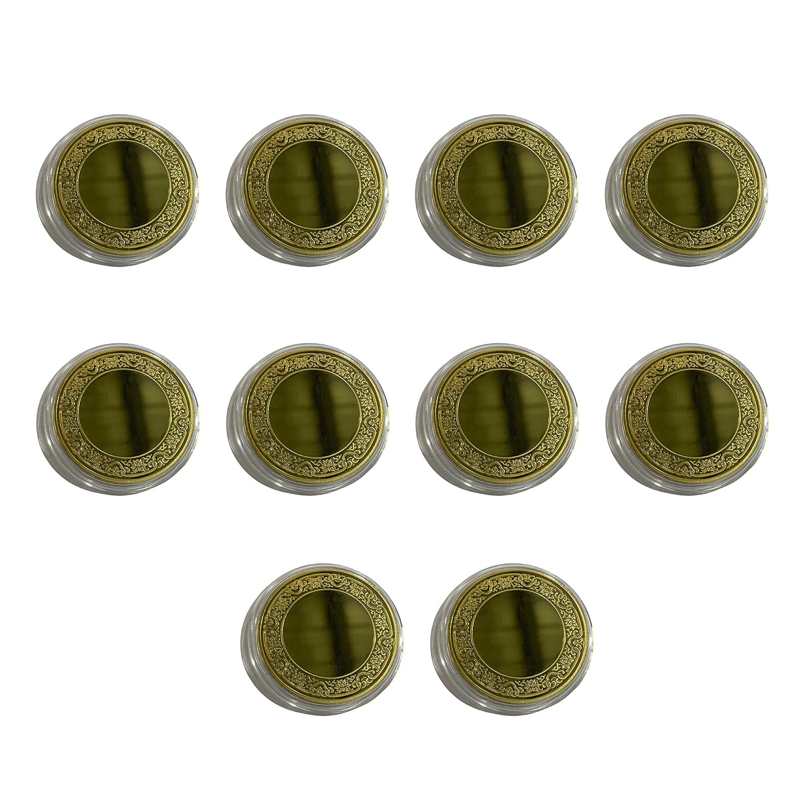 carotoe 10Pcs Blanks Challenge Coin for Engraving Gold/Silver Plated 40mm Round Flower Edged Coin with Protective Box Award Ceremony