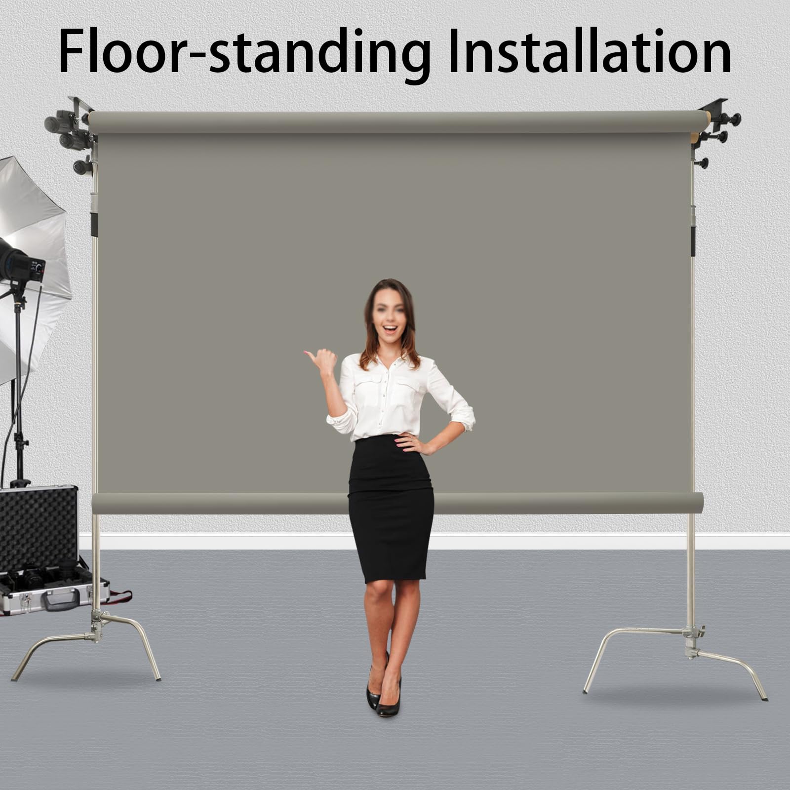 Kit de soporte de telón de fondo eléctrico motorizado, soporte de suelo y montaje en pared con control remoto para estudio fotográfico, rodillos de fondo ideales para fotografía
