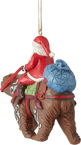 Miniatura 6 de Enesco Jim Shore Heartwood Creek - Adorno colgante de oso montante de Papá Noel, 3.94 pulgadas, multicolor