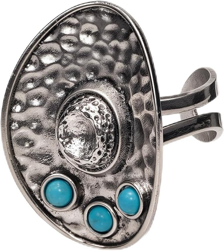Montana West Rustic Couture's Bohemian Turquoise Cuff Ring for Women Cowgirl