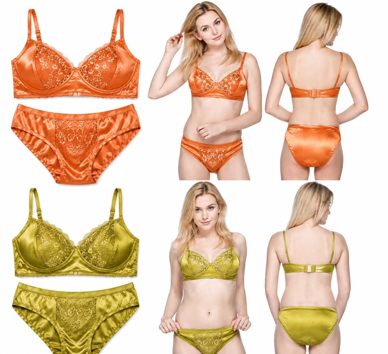 Women’s Satin Bra and Panty Set | Stylish Lace Detailed Lingerie Set | Soft & Comfortable Innerwear Set for Women | Adjustable Straps & Everyday Wear-picture-28