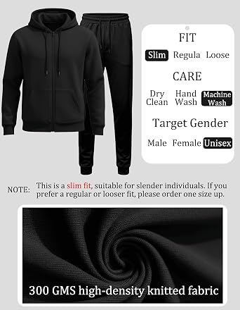 Men's Tracksuits 2 Piece Set Full Zip Hoodie Jogging Sweatsuit Sets Casual Athletic Track Suit