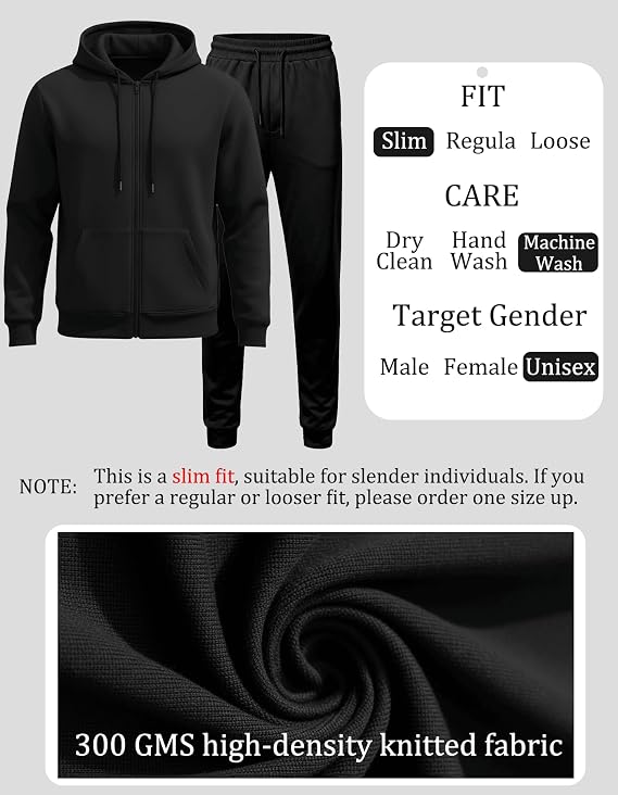 Men's Tracksuits 2 Piece Set Full Zip Hoodie Jogging Sweatsuit Sets Casual Athletic Track Suit