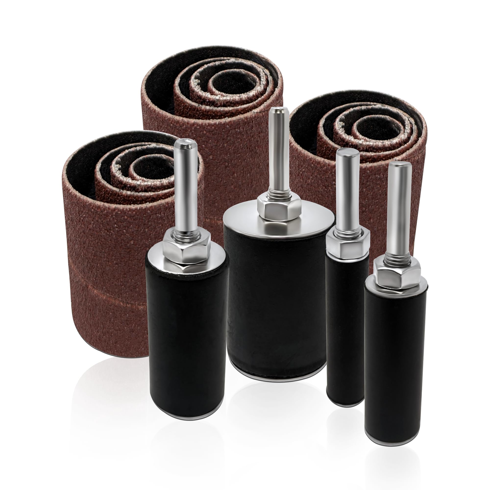 LINE10 Tools 16pk Sanding Drum and Sleeves Set, Spindle Sander Attachment for Drill and Drill-Press, Die-Grinder