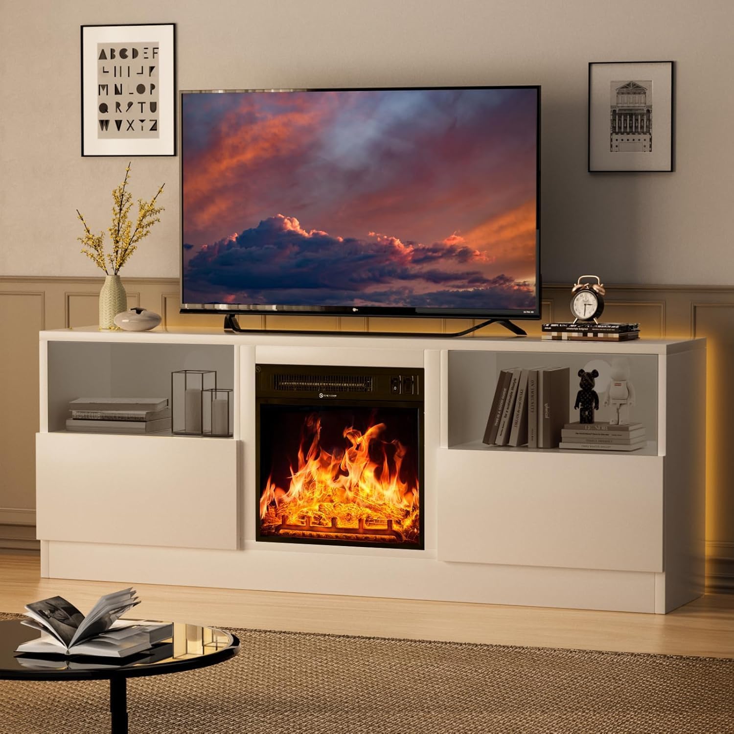 Breezestival 65'' Fireplace TV Stand with 18" Electric