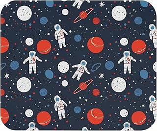 قاعدة ماوس لطيفة بنمط رائد فضاء - قاعدة مكتب ذات طابع الفضاء مع كواكب ونجوم، قاعدة مكتب ناعمة وغير قابلة للانزلاق للمكتب والالعاب، قاعدة ماوس متينة - 212