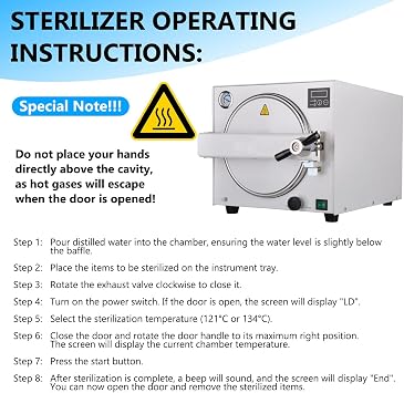 High Pressure Performance Steam, High Temperature Steam Sterilizer, High Pressure Temperature Class N Lab Equipment, With 304 Stainless Steel Frame 18L-1100W