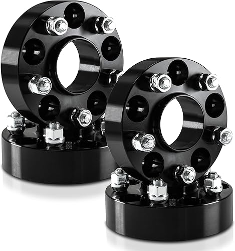 Customadeonly 4 piezas de espaciadores de rueda negros centrados en cubo de 2 pulgadas (1.969 in), patrón de pernos 5 x 5.5 x 5.5 x 139.7 14 x 1.5