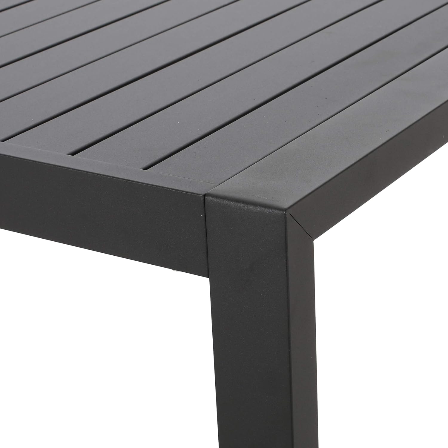 Great Deal Furniture Edith Outdoor Aluminum Dining Table, Black (310797)