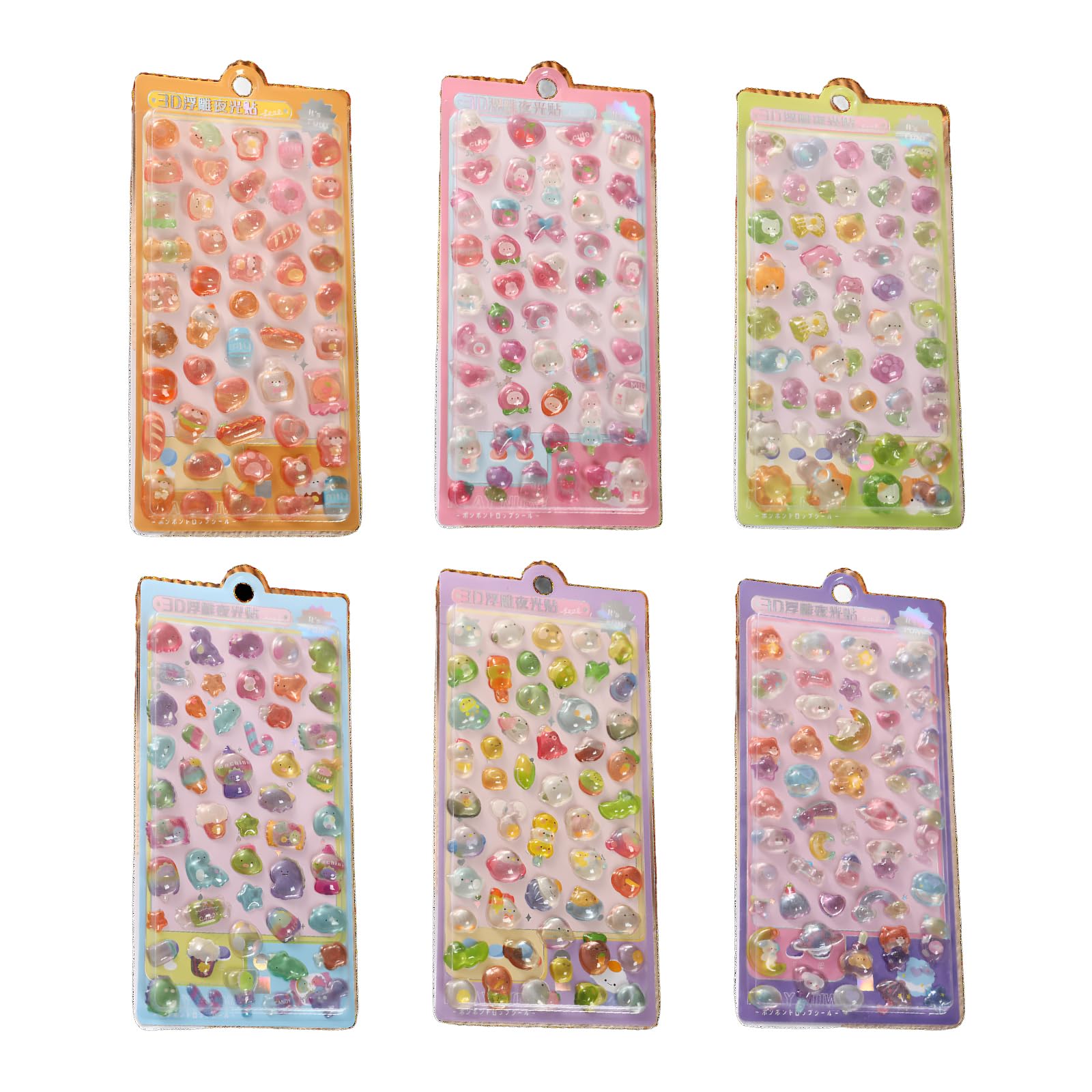 Amazon | [Cociliye]ぷっくり 3D立体シール かわいい 6枚セット