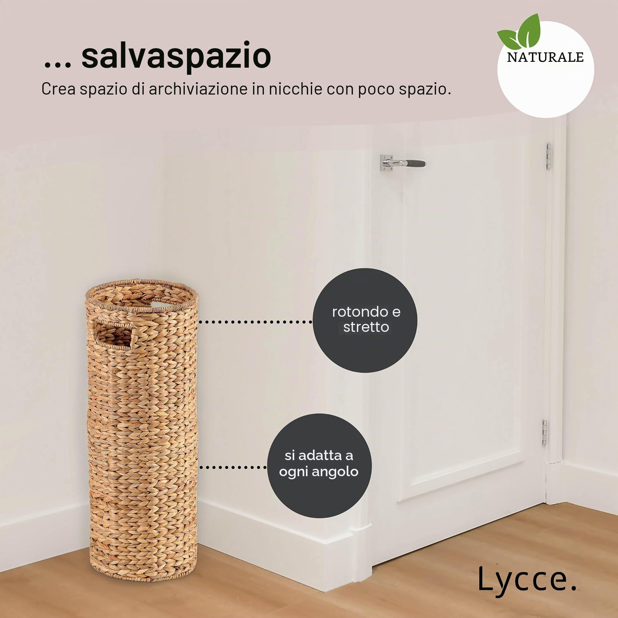 Lycce Portaombrelli in Giacinto d'Acqua, Verde, Rotondo, Decorativo/Naturale/Rustico/Boho, ø19cm x H50cm