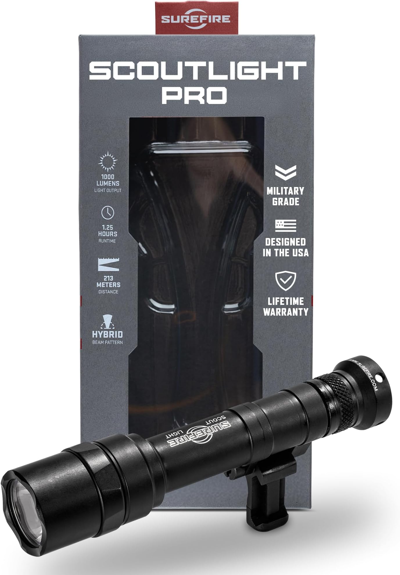SureFire Scout Light Pro Ultra-High-Output LED WeaponLight, Black (M640U-BK-PRO)