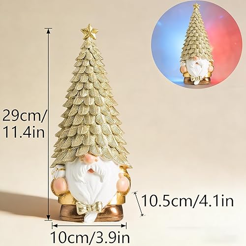 Miniatura 2 de Light-UP - Figura de gnomo caprichosa de 11.4 pulgadas, decoración de sombrero de árbol brillante, acogedor acento para el hogar y el patio para