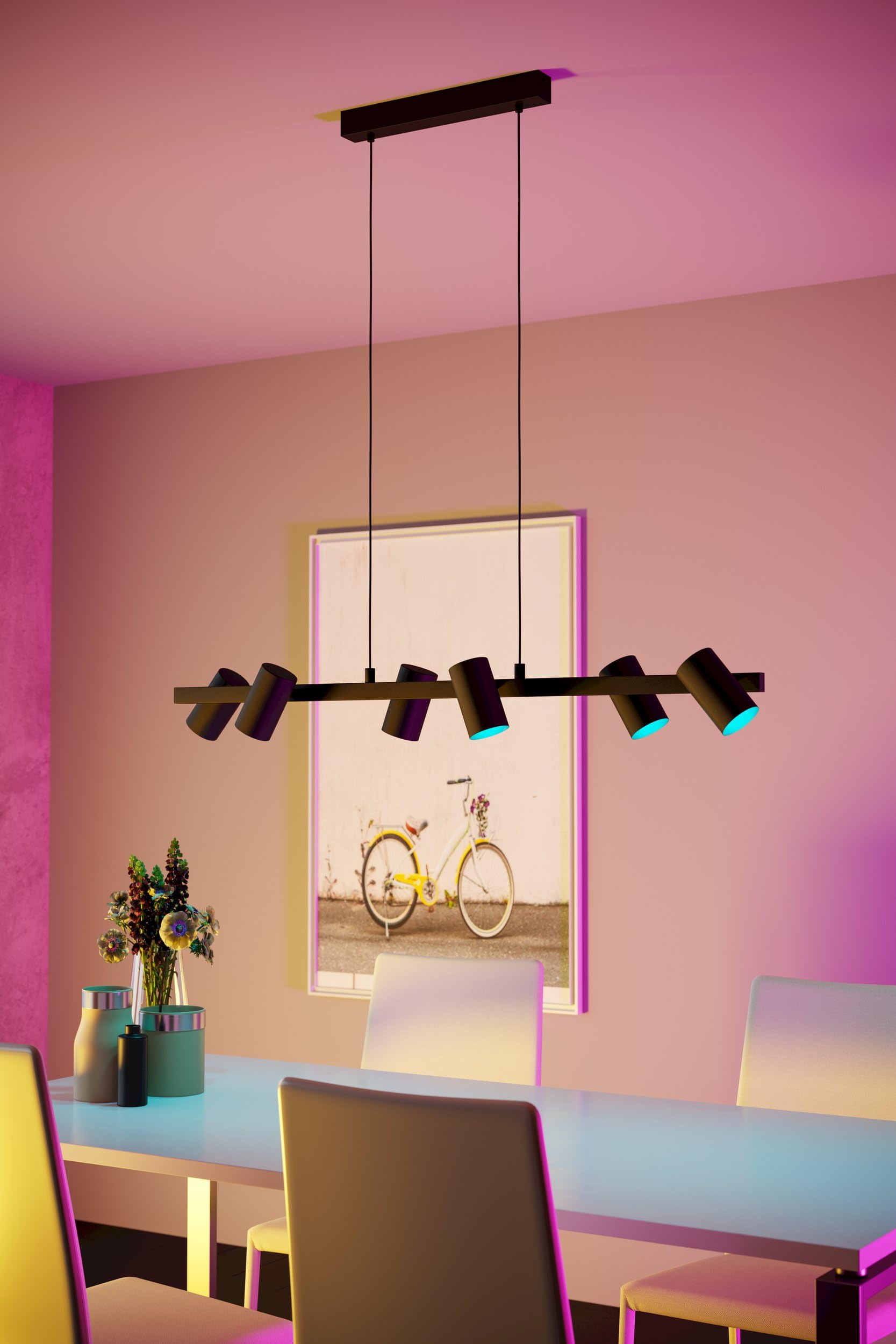 EGLO connect.z 3er Set Smart Home LED Leuchtmittel GU10, Matter, ZigBee | App und Sprachsteuerung Alexa, mit Fernbedienung, dimmbar, warmweiß-kaltweiß, RGB, 4,9 Watt, Glühbirne opal weiß