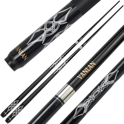 Tacos de billar profesionales duraderos de carbono de 58 pulgadas para cabeza pequeña, accesorios de billar (negro)