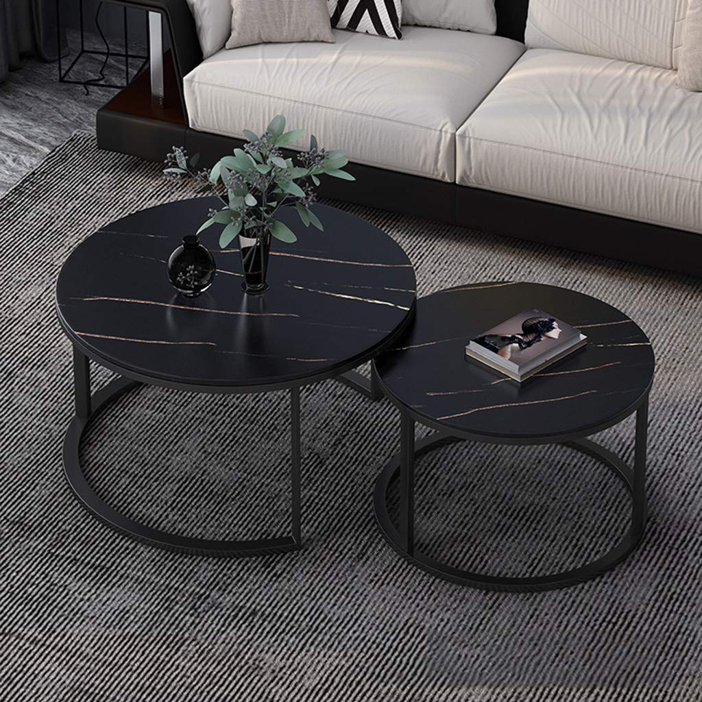 Amazon.com: XWZJY Overlapping Ending Tables Round Tea Coffee