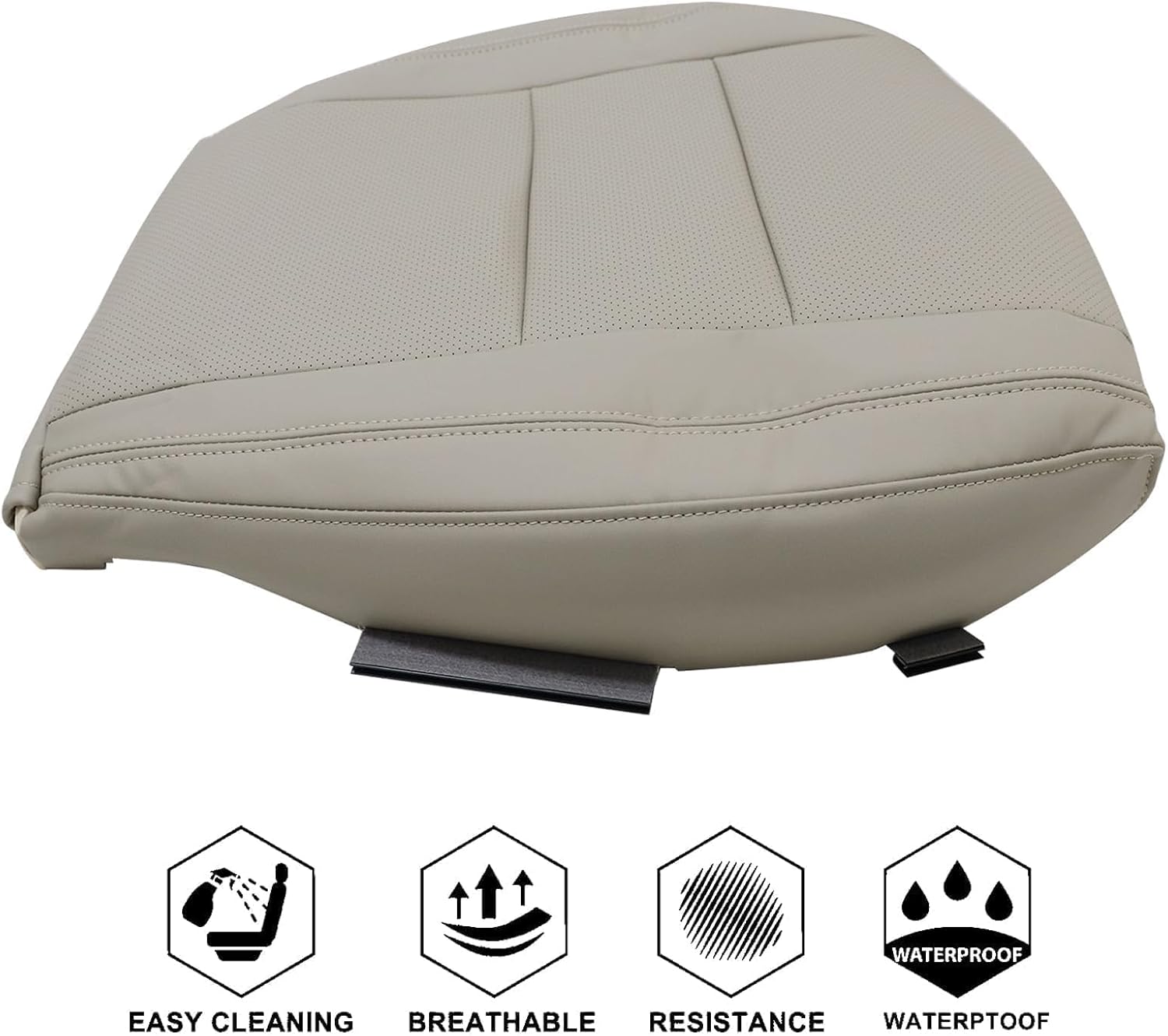 NLQR Front Driver Side Bottom Replacement Seat Cover Tan Microfiber Leather Compatible with Jeep Grand Cherokee 2011 2012 2013 2014 2015 2016 Compatible with Dodge Durango 2011-2018