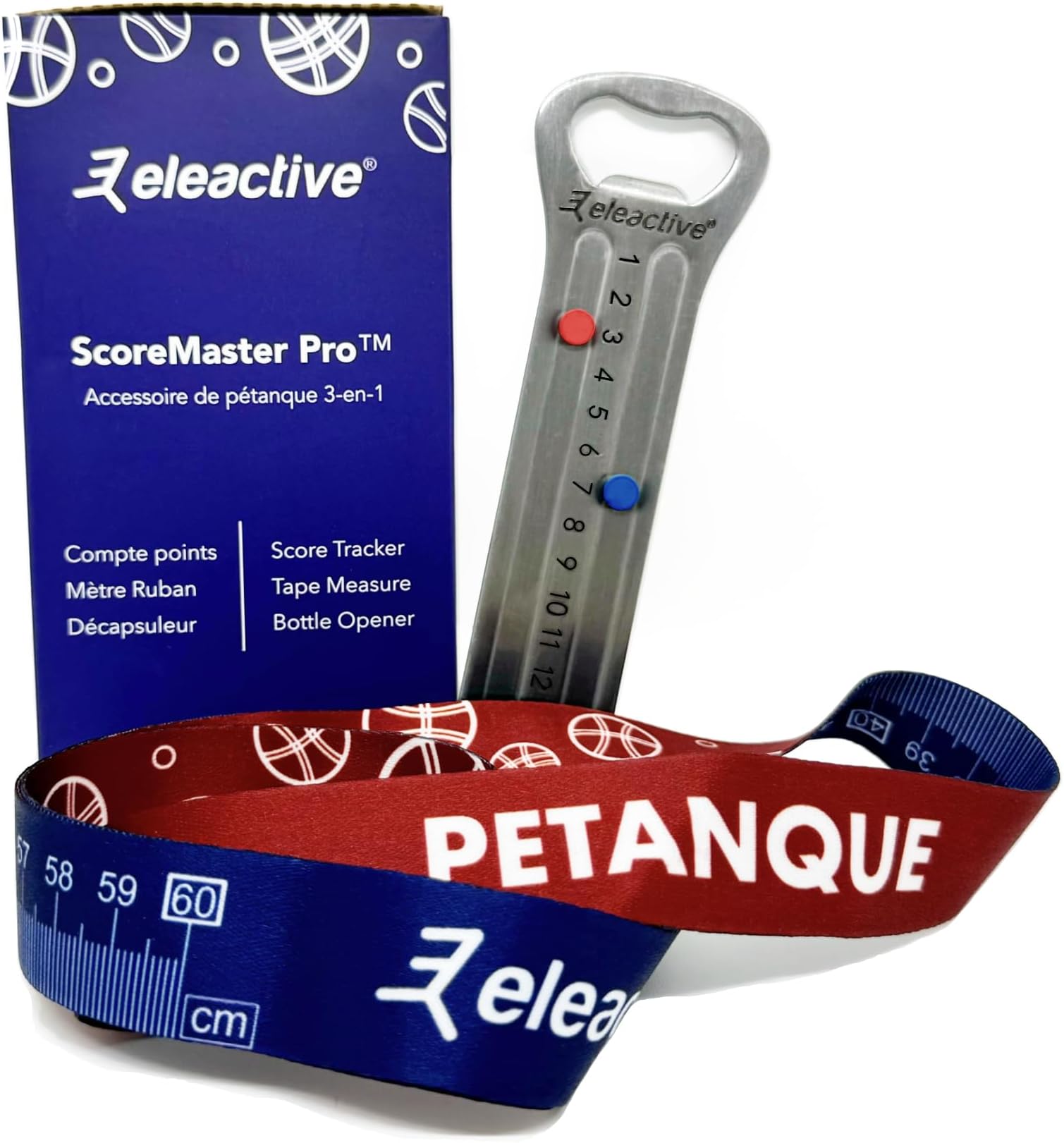 – Elecactive® ScoreMaster Pro™ Petanque Point Count with Integrated Bottle Opener and Graduated Lanyard (EUIPO Registered Model)