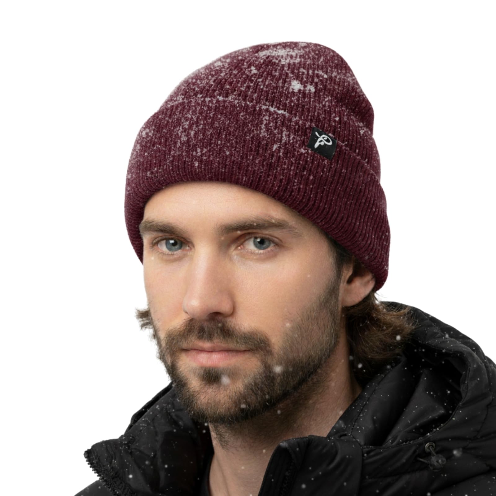 TOP-EX Schwarz wasserdichte Wintermütze Herren & Damen, Warme Fleece-gefütterte Strickmütze Beanie, Atmungsaktive