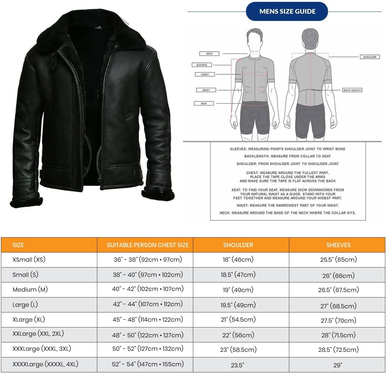 Men's RAF B3 Aviator Sheepskin Leather Jacket with Fur Collar & Adjustable Waist Belt – Men Bomber Jacket - Image 6