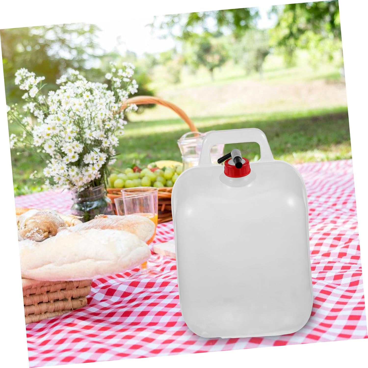 Abaodam Collapsible Bucket Pe Water Container Camping Water Jug Spigot Large Capacity Random Color