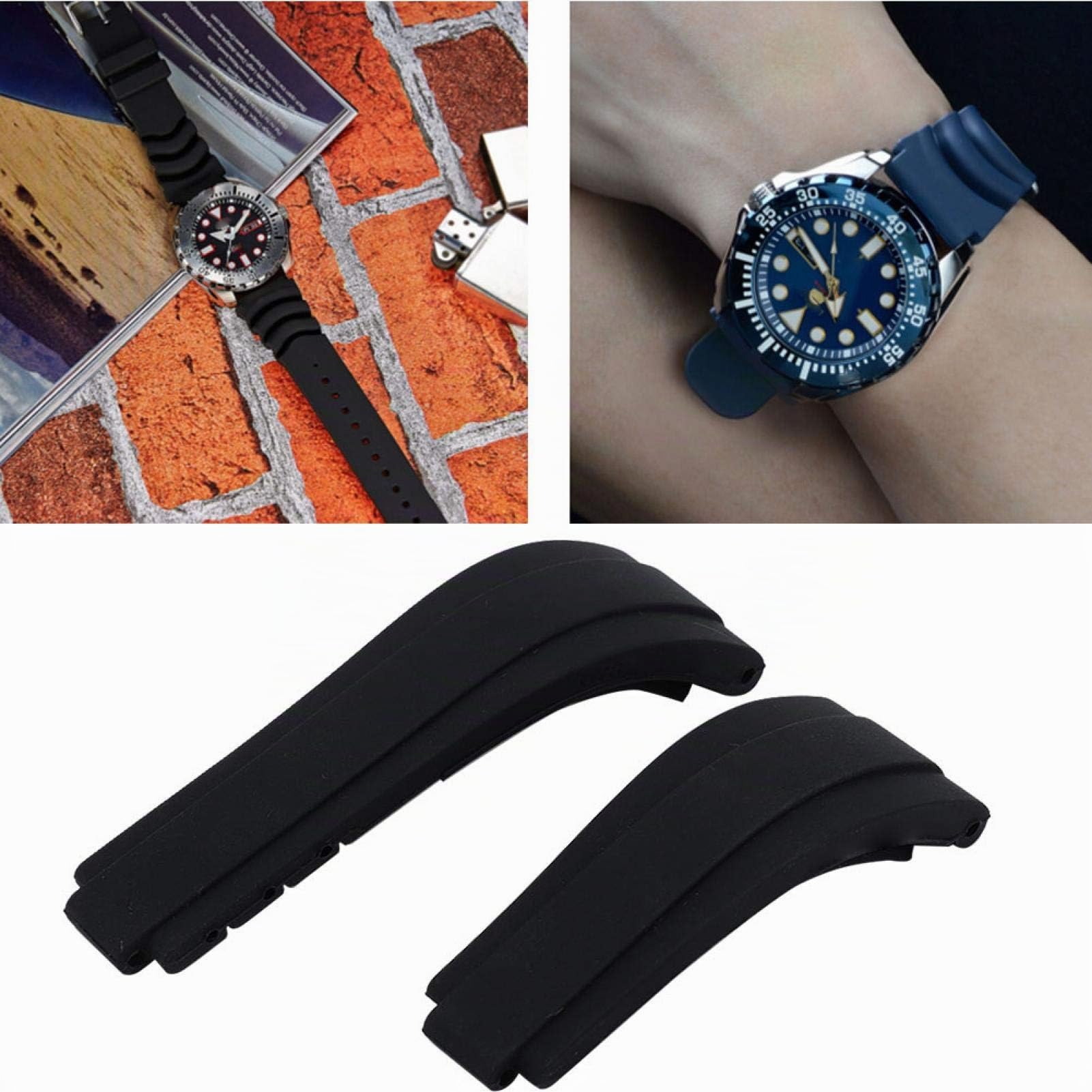 Cinturino per Orologio Submariner Silicone Nero 20mm, Sostituzione Premium Impermeabile Resistente al Sudore per Orologi Uomo Universale