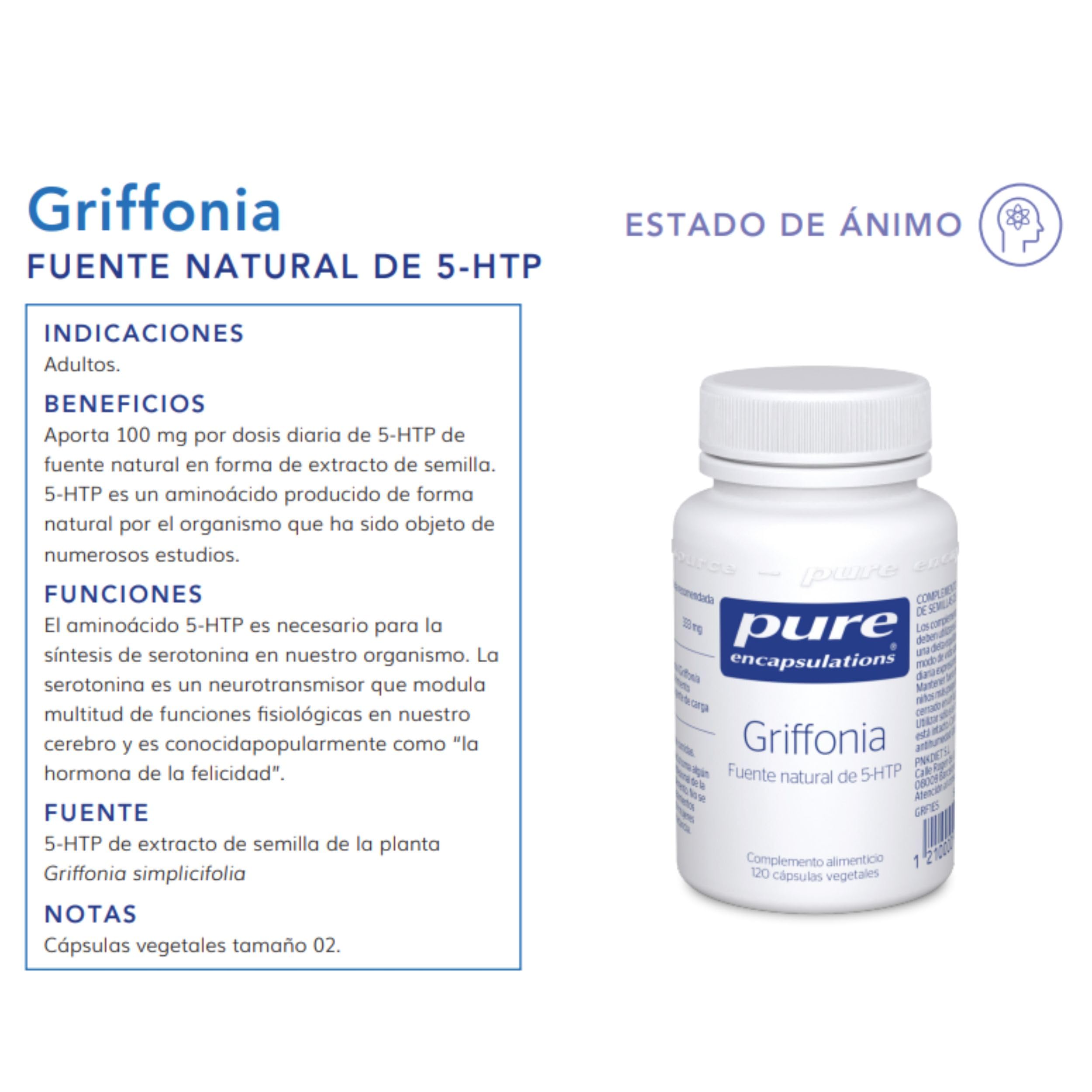 Pure Encapsulations Griffonia 5-HTP Complex | 120 Comprimidos