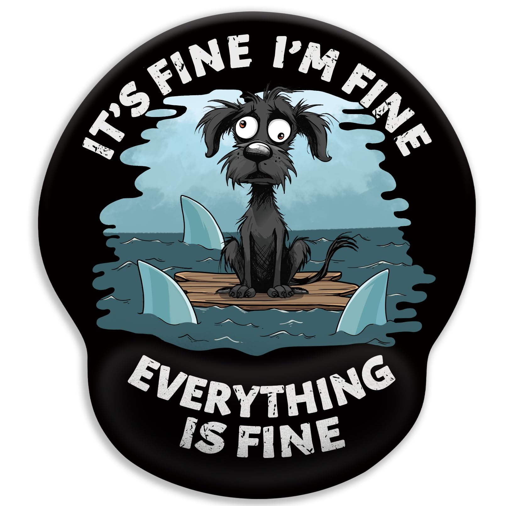 LIMKRIAN Funny Dog Ergonomic Mouse Pad with Gel Wrist Rest, It's Fine