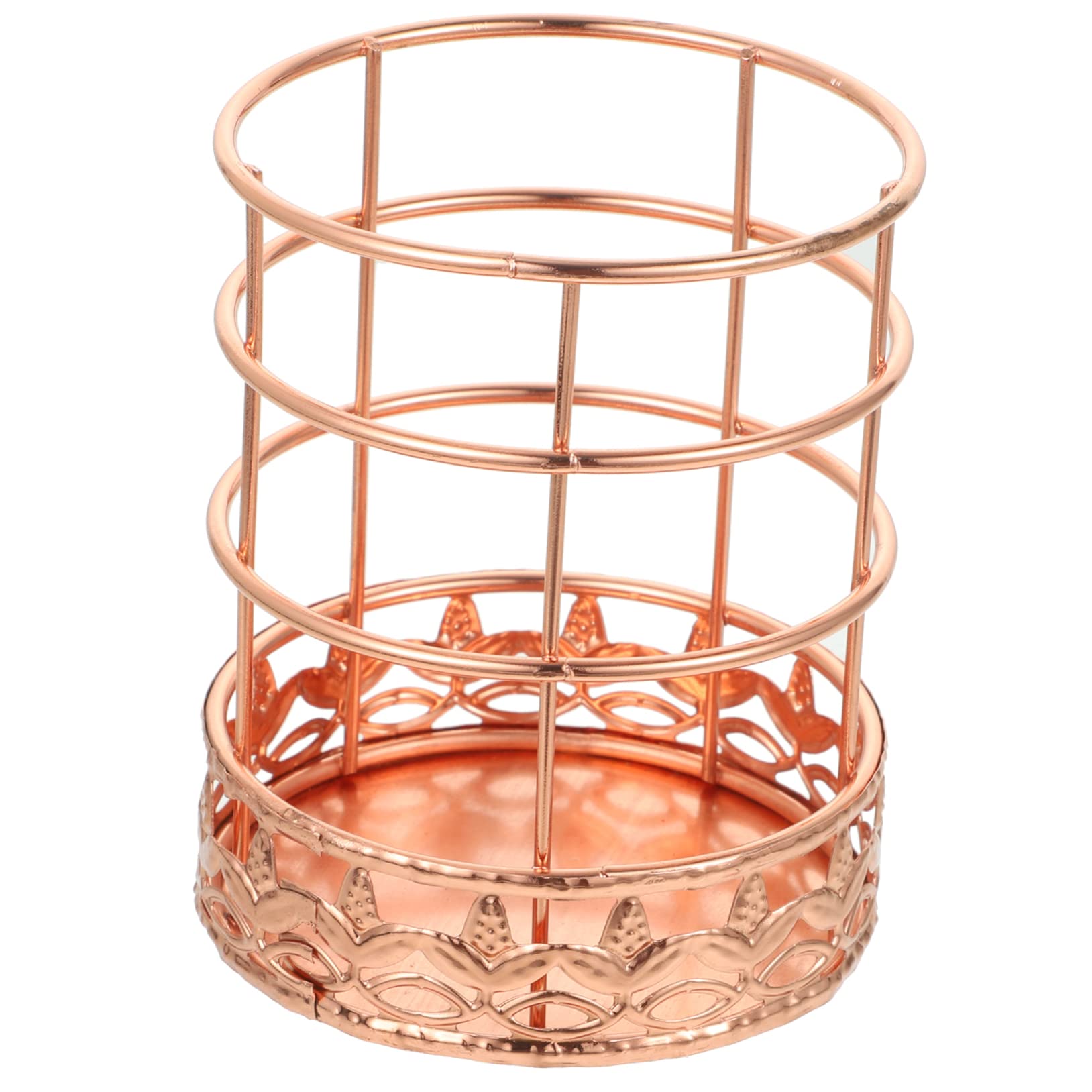 Gadpiparty 4 Pezzi portapenne in oro rosa Cartoleria multifunzionale Titolare organizer da scrivania e archiviazione organizer da tavolo per scrivania ferro battuto Rose Gold