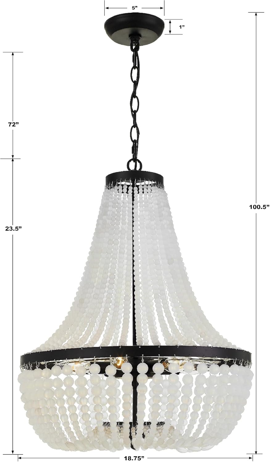 Crystorama Rylee 6 Light Matte Black Chandelier